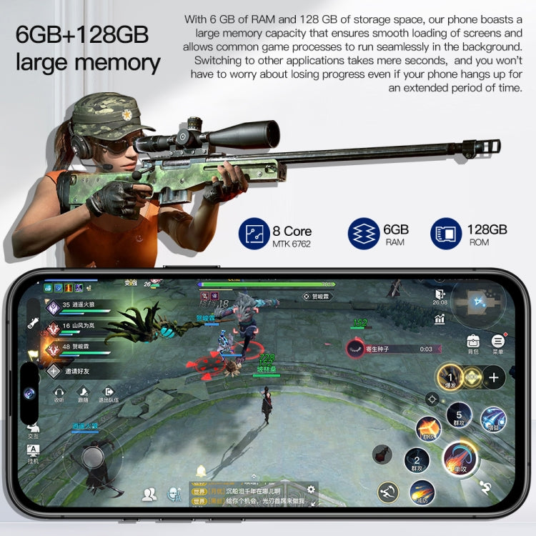 i15 Pro Max / Q5A, 6GB+128GB, 6.5 inch Screen, Face Identification, Android 10 MTK6762 Octa Core, OTG, NFC, Network: 4G, Dual SIM(Titanium Grey) - by buy2fix | Online Shopping UK | buy2fix