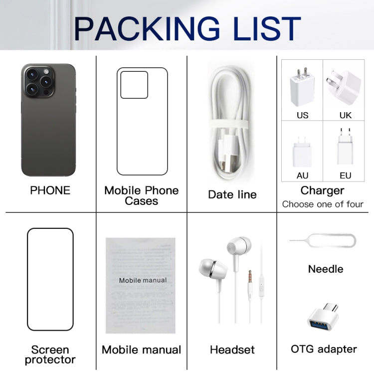 i15 Pro Max / Q5, 2GB+16GB, 6.5 inch Screen, Face Identification, Android 8.1 MTK6580P Quad Core, Network: 3G, Dual SIM(Titanium Black) by buy2fix