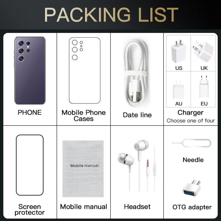 S24 Ultra / C24, 2GB+16GB, 6.8 inch Screen, Android 8.1 7731E Quad Core, Network: 3G, OTG, Dual SIM(Purple) by buy2fix