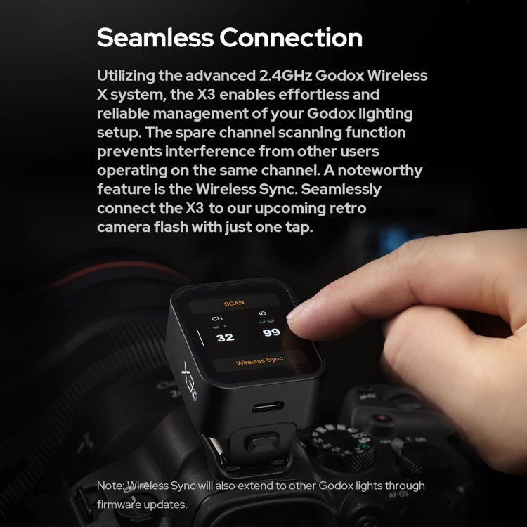 Godox X3 TTL Wireless Flash Trigger Touch Screen Flash Transmitter For Sony(Black) by Godox