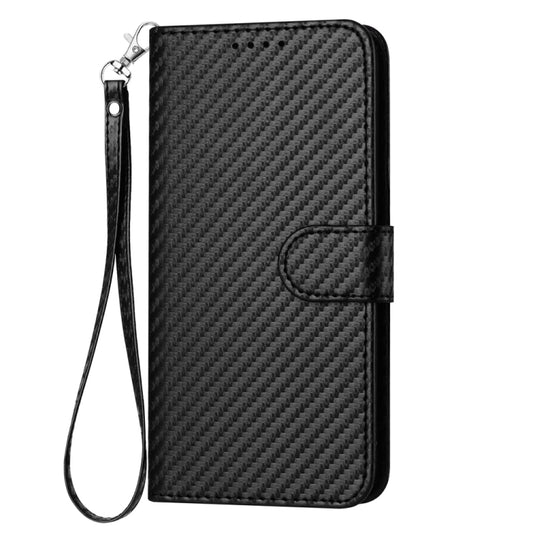 For Motorola Moto G Power 5G 2024 YX0070 Carbon Fiber Buckle Leather Phone Case with Lanyard(Black) by buy2fix