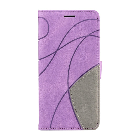 For iPhone 16e Dual-color Splicing Flip Leather Phone Case(Purple) by buy2fix