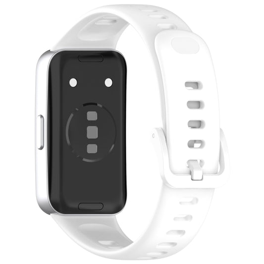 For Huawei Band 10 / 9 / 8 Nail Button Glossy Silicone Watch Band(White) by buy2fix