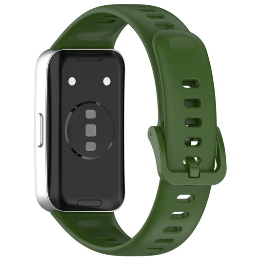 For Huawei Band 10 / 9 / 8 Nail Button Glossy Silicone Watch Band(Dark Green) by buy2fix
