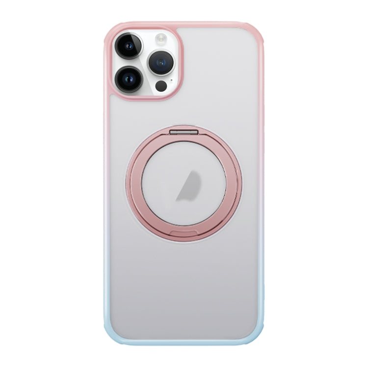 For iPhone 13 Pro Max MagSafe Holder PC Hybrid TPU Phone Case(Pink Blue) - iPhone 13 Pro Max Cases by buy2fix | Online Shopping UK | buy2fix