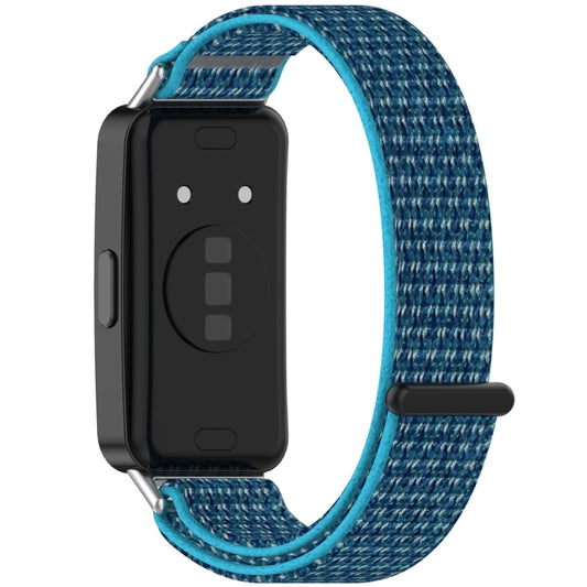 For Huawei Band 10 / 9 / 8 Nylon Loop Hook and Loop Fastener Watch Band(Ocean Blue) by buy2fix