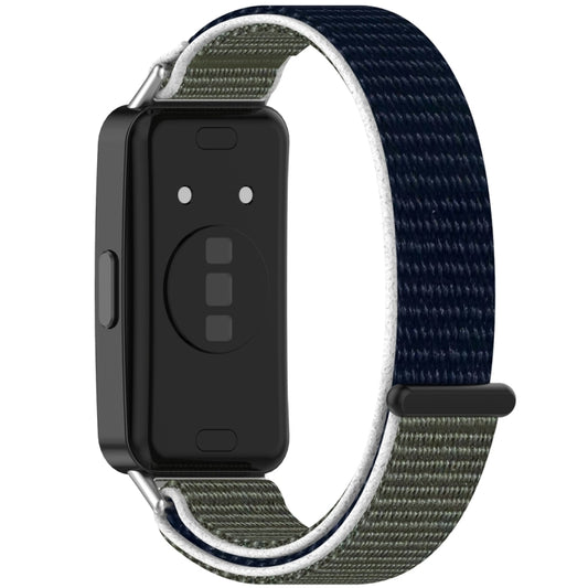 For Huawei Band 10 / 9 / 8 Nylon Loop Hook and Loop Fastener Watch Band(Grey Blue) by buy2fix