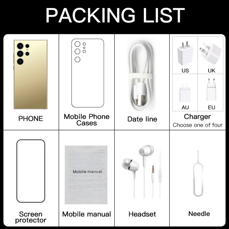 S24 Ultra / L26, L26 2GB+16GB, 6.75 inch Screen, Face Identification, Android 8.1 MTK6580P Quad Core, Network: 3G, Dual SIM(Gold) by buy2fix