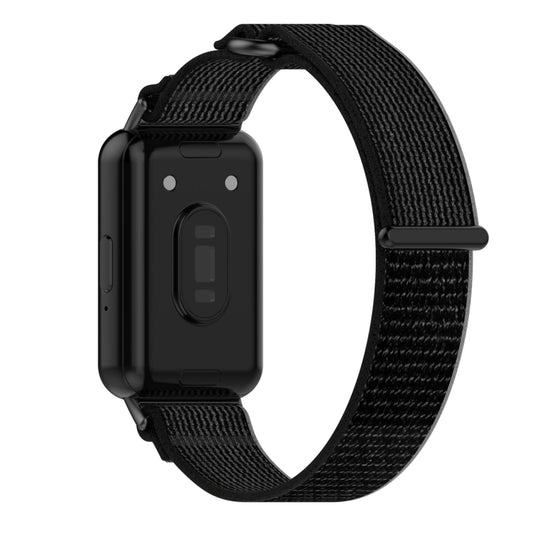 For Samsung Galaxy Fit 3 Loop Nylon Watch Band(Black Grey) by buy2fix