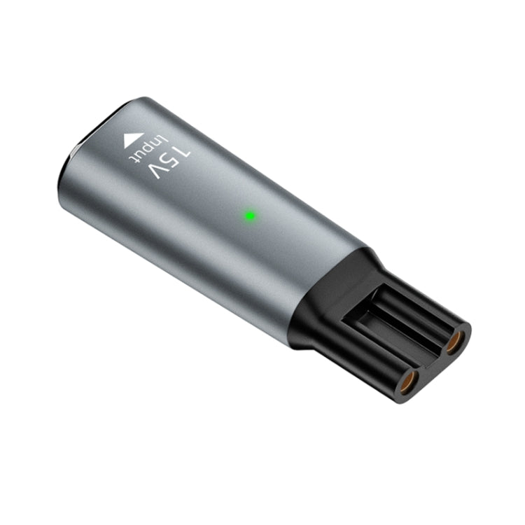 Shaver / Clipper Charging Adapter for Philips, Interface:Type-C to 15V Oval(Grey) - Shavers Parts by buy2fix | Online Shopping UK | buy2fix