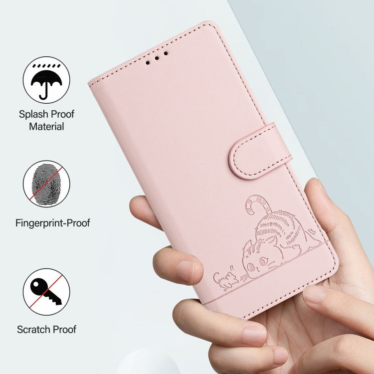 For Nothing CMF Phone 1 Cat Rat Embossed Pattern RFID Leather Phone Case with Lanyard(Pink) - More Brand by buy2fix | Online Shopping UK | buy2fix