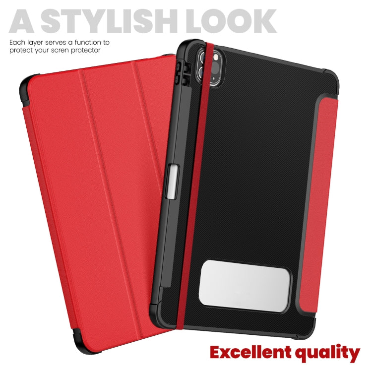 For iPad Pro 11 2022 / Air 10.9 2022 Carbon Fiber Leather Smart Tablet Case(Red) - iPad Pro 11 (2022/2021) Cases by buy2fix | Online Shopping UK | buy2fix