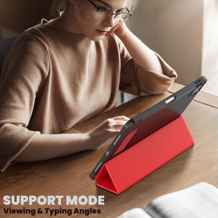 For iPad Pro 11 2022 / Air 10.9 2022 Carbon Fiber Leather Smart Tablet Case(Red) - iPad Pro 11 (2022/2021) Cases by buy2fix | Online Shopping UK | buy2fix