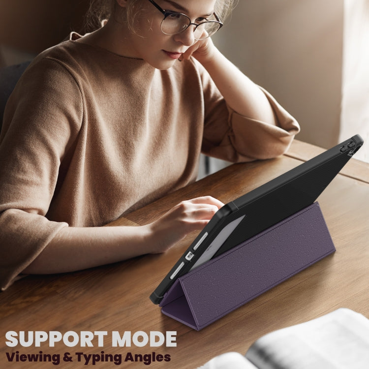 For iPad 10.2 2021 / Air 10.5 Carbon Fiber Leather Smart Tablet Case(Purple) - iPad 10.2 Cases by buy2fix | Online Shopping UK | buy2fix