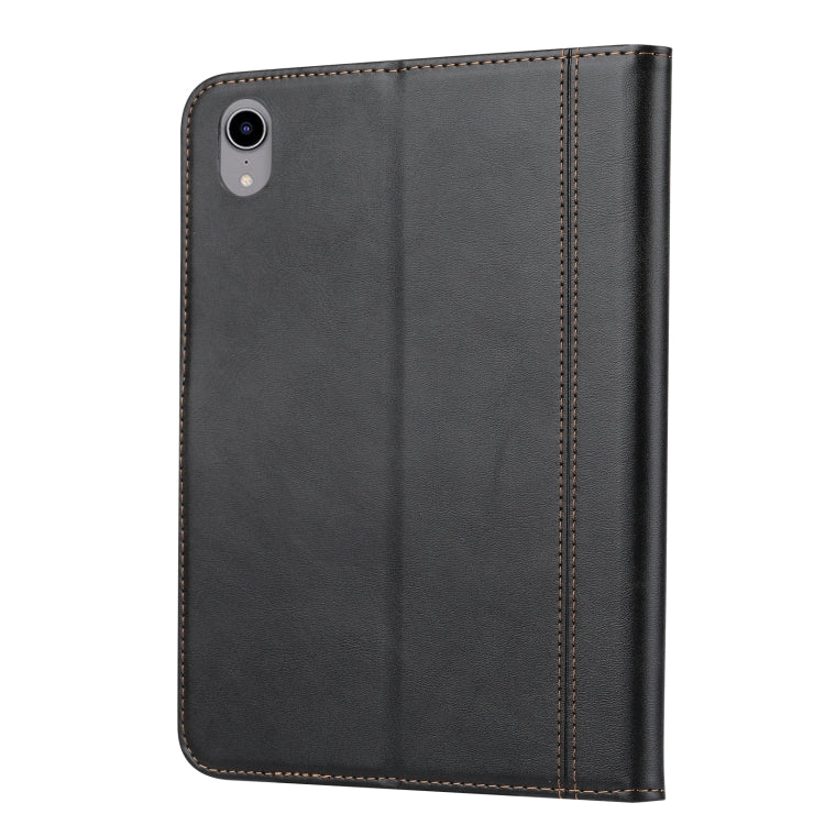 For iPad mini 2024 Calf Texture Double Fold Clasp Horizontal Flip Leather Smart Tablet Case(Black) - iPad mini 2024 Cases by buy2fix | Online Shopping UK | buy2fix