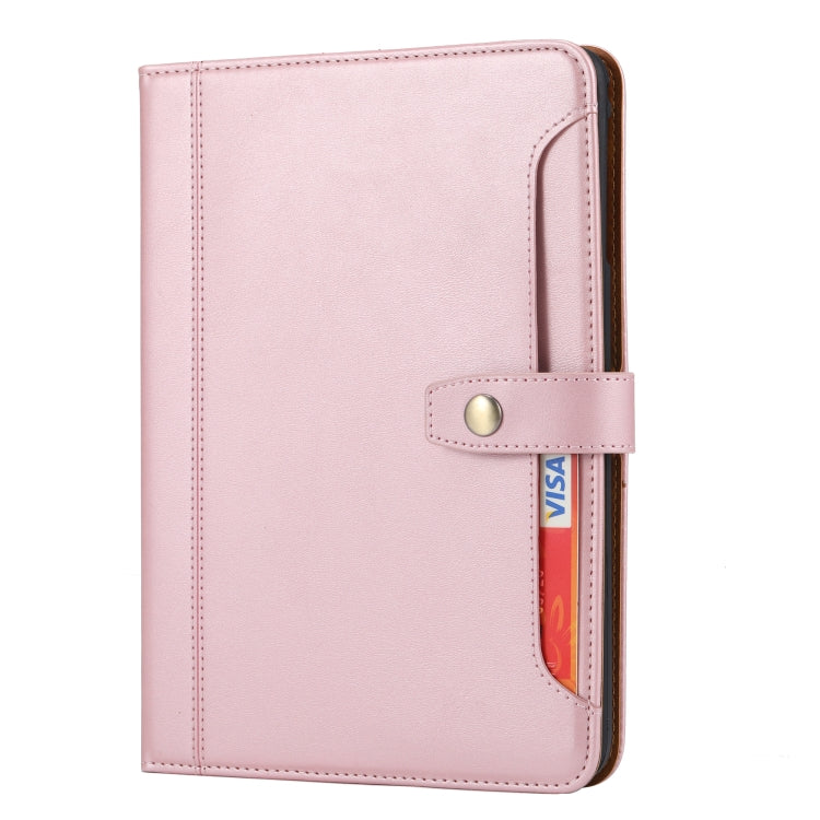 For iPad mini 2024 Calf Texture Double Fold Clasp Horizontal Flip Leather Smart Tablet Case(Rose Gold) - iPad mini 2024 Cases by buy2fix | Online Shopping UK | buy2fix