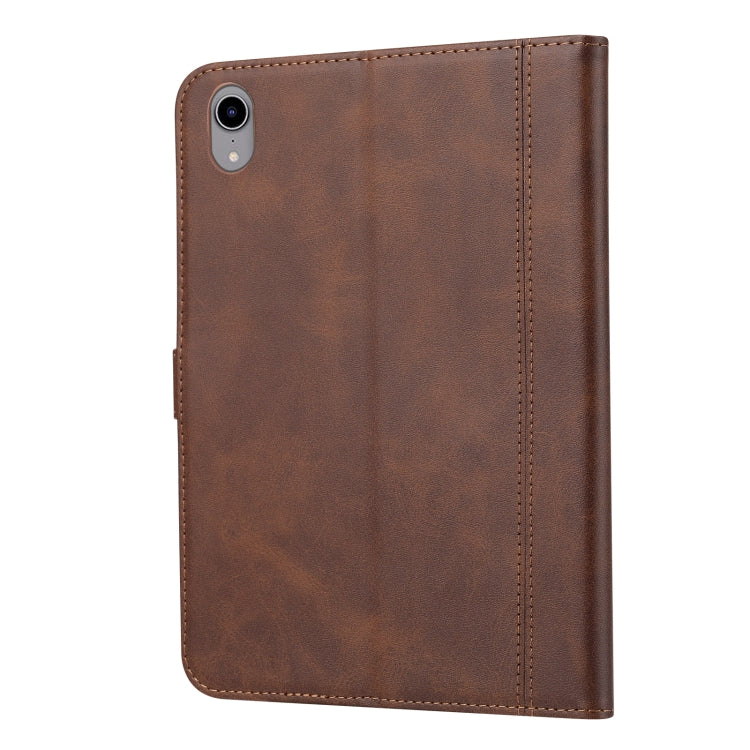 For iPad mini 2024 Calf Texture Double Fold Clasp Horizontal Flip Leather Smart Tablet Case(Brown) - iPad mini 2024 Cases by buy2fix | Online Shopping UK | buy2fix