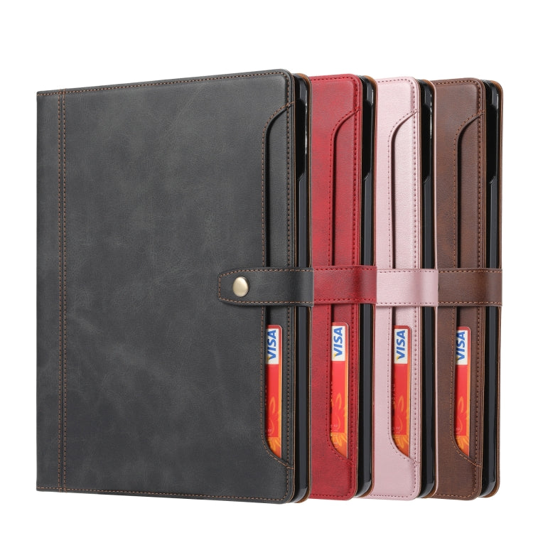 For iPad mini 2024 Calf Texture Double Fold Clasp Horizontal Flip Leather Smart Tablet Case(Rose Gold) - iPad mini 2024 Cases by buy2fix | Online Shopping UK | buy2fix