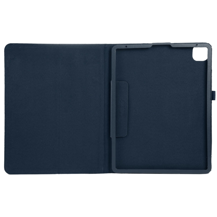 For iPad Air 11 2025 / 2024 Litchi Texture Solid Color Leather Tablet Case(Dark Blue) - iPad Air 11 2025 / 2024 Cases by buy2fix | Online Shopping UK | buy2fix