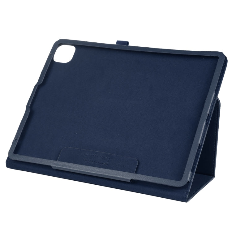 For iPad Air 11 2025 / 2024 Litchi Texture Solid Color Leather Tablet Case(Dark Blue) - iPad Air 11 2025 / 2024 Cases by buy2fix | Online Shopping UK | buy2fix