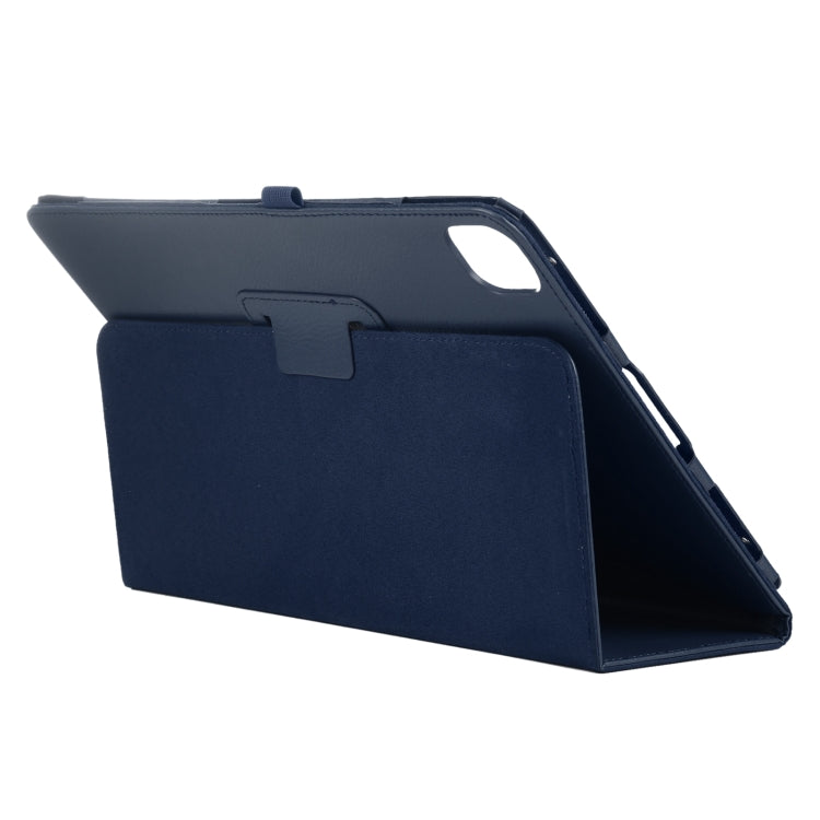 For iPad Pro 11 2025 / 2024 Litchi Texture Solid Color Leather Tablet Case(Dark Blue) by buy2fix