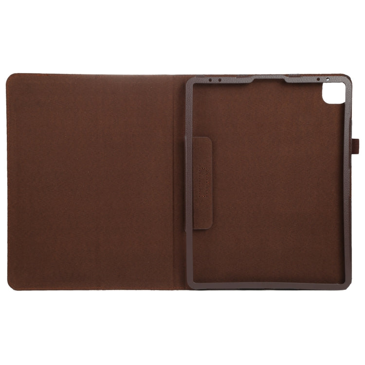 For iPad Pro 11 2024 Litchi Texture Solid Color Leather Tablet Case(Brown) - iPad Pro 11 2024 Cases by buy2fix | Online Shopping UK | buy2fix