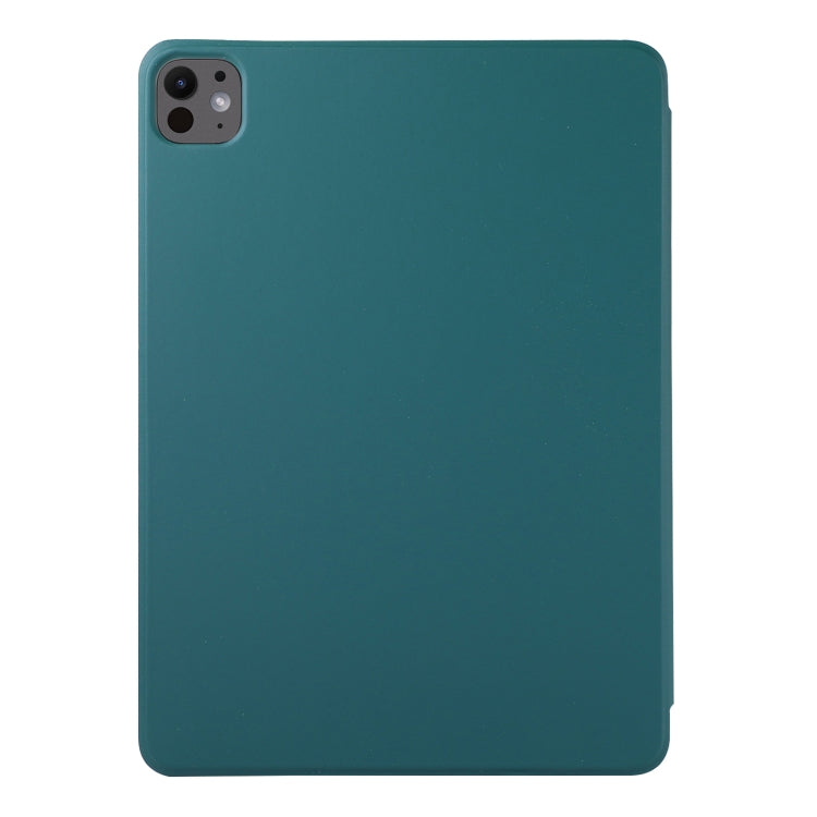 For iPad Pro 13 2024 Double-sided Clip Non-buckle Magnetic PU Smart Tablet Case(Dark Green) - iPad Air 13 2025 / 2024 Cases by buy2fix | Online Shopping UK | buy2fix