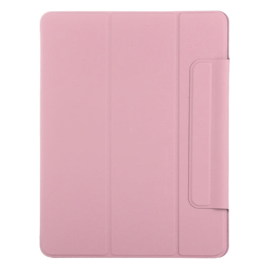 For iPad Air 11 2025 / 2024 Double-sided Clip Fixed Buckle Magnetic PU Leather Smart Tablet Case(Light Pink) by buy2fix