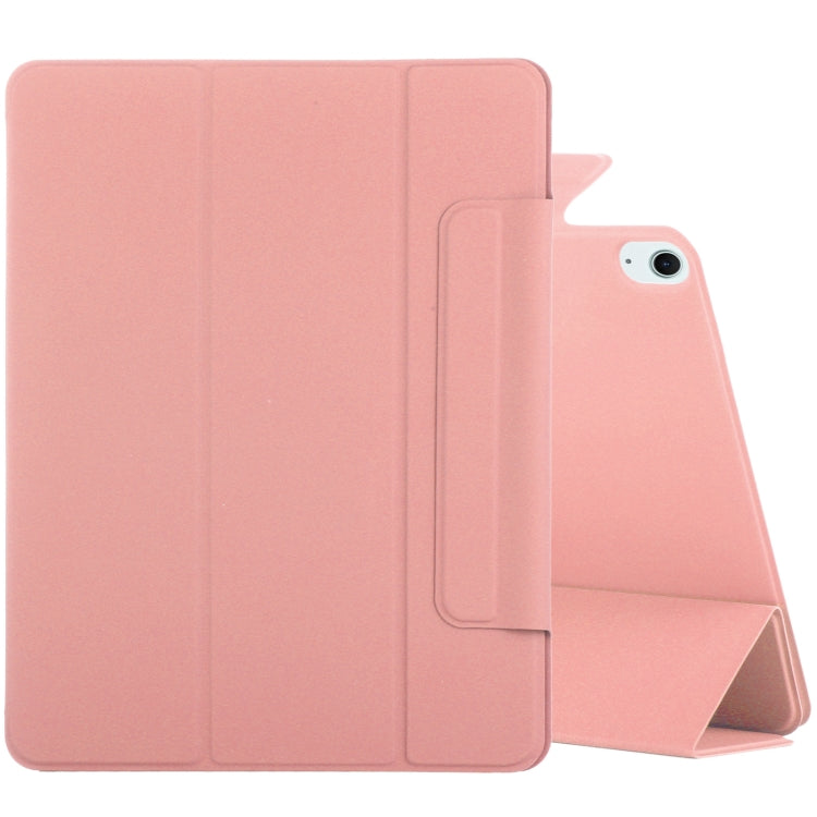 For iPad Air 11 2025 / 2024 Double-sided Clip Fixed Buckle Magnetic PU Leather Smart Tablet Case(Pink) - iPad Air 11 2025 / 2024 Cases by buy2fix | Online Shopping UK | buy2fix