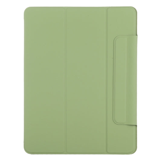 For iPad Air 11 2025 / 2024 Double-sided Clip Fixed Buckle Magnetic PU Leather Smart Tablet Case(Grass Green) by buy2fix