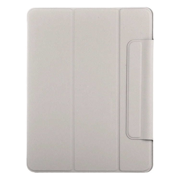 For iPad Pro 11 2024 Double-sided Clip Fixed Buckle Magnetic PU Leather Smart Tablet Case(Grey) - iPad Pro 11 2024 Cases by buy2fix | Online Shopping UK | buy2fix