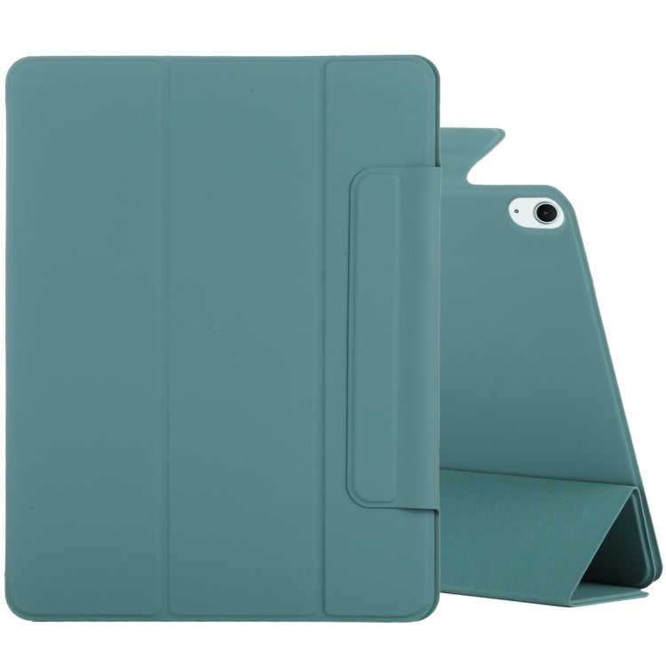 For iPad Air 13 2025 / 2024 Double-sided Clip Fixed Buckle Magnetic PU Leather Smart Tablet Case(Green) - iPad Air 13 2025 / 2024 Cases by buy2fix | Online Shopping UK | buy2fix