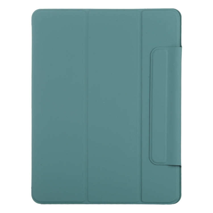 For iPad Air 13 2025 / 2024 Double-sided Clip Fixed Buckle Magnetic PU Leather Smart Tablet Case(Green) - iPad Air 13 2025 / 2024 Cases by buy2fix | Online Shopping UK | buy2fix