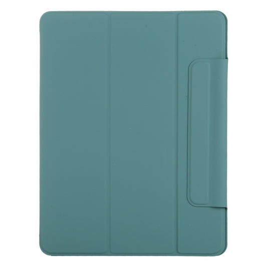 For iPad Air 13 2025 / 2024 Double-sided Clip Fixed Buckle Magnetic PU Leather Smart Tablet Case(Green) by buy2fix