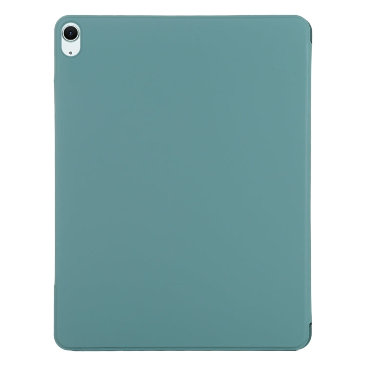 For iPad Air 13 2025 / 2024 Double-sided Clip Fixed Buckle Magnetic PU Leather Smart Tablet Case(Green) - iPad Air 13 2025 / 2024 Cases by buy2fix | Online Shopping UK | buy2fix