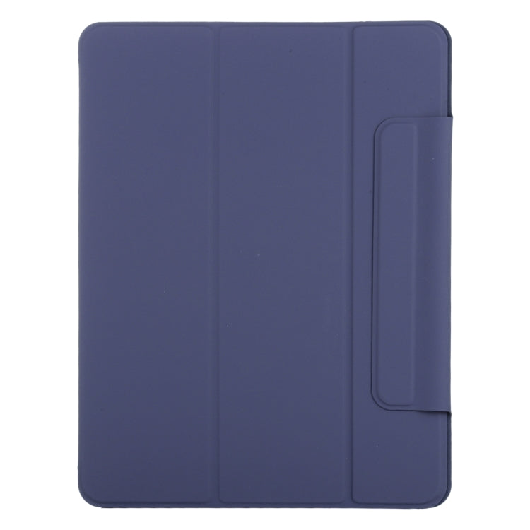 For iPad Air 13 2025 / 2024 Double-sided Clip Fixed Buckle Magnetic PU Leather Smart Tablet Case(Dark Blue) - iPad Air 13 2025 / 2024 Cases by buy2fix | Online Shopping UK | buy2fix