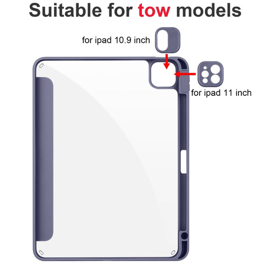 For iPad Pro 13 2025 / 2024 Acrylic 3-folding Smart Leather Tablet Case(Purple) by buy2fix