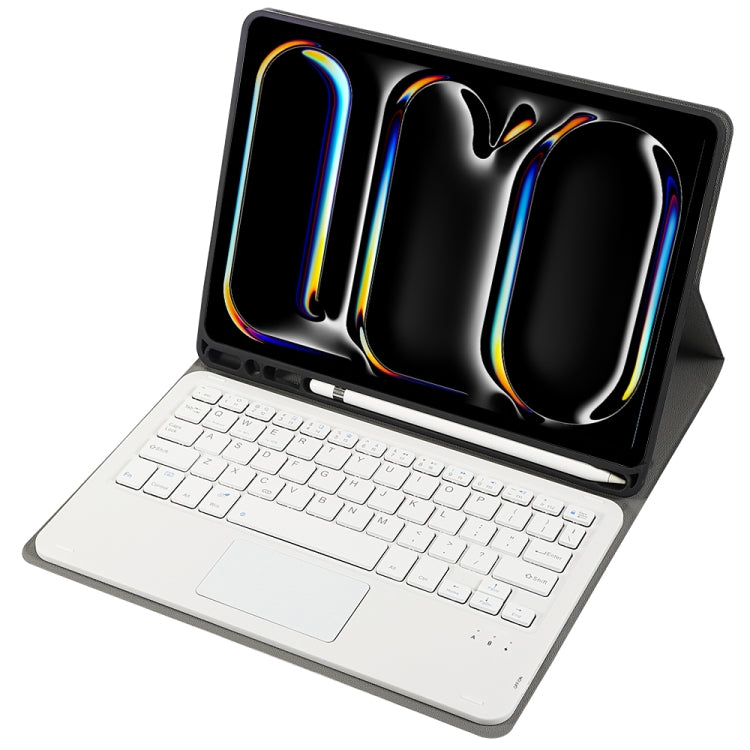 For iPad Pro 11 2024 A13B-A Lambskin Texture Bluetooth Touch Square Keyboard Leather Tablet Case with Pen Slot(Gold) by buy2fix