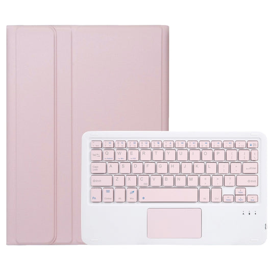 For iPad Pro 11 2024 A13B-A Lambskin Texture Bluetooth Touch Square Keyboard Leather Tablet Case with Pen Slot(Pink) by buy2fix