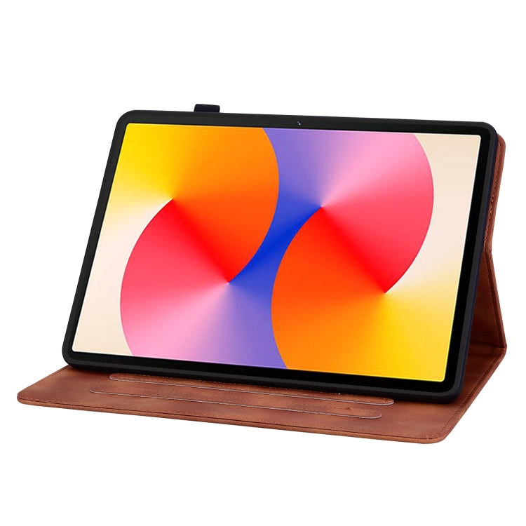 For Huawei MatePad SE 11 2024 Lily Embossed Leather Tablet Case(Brown) - Huawei by buy2fix | Online Shopping UK | buy2fix