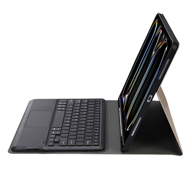 For iPad Pro 13 2024 A14B-A Detachable Ultra-Thin Bluetooth Touch Keyboard Leather Tablet Case with Pen Slot(Gold) by buy2fix