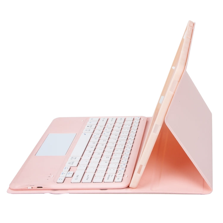 For iPad Pro 13 2024 A14B-A Detachable Ultra-Thin Bluetooth Touch Keyboard Leather Tablet Case with Pen Slot(Pink) by buy2fix