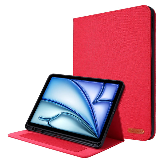 For iPad Air 13 2025 / 2024 Fabric Leather Tablet Case(Red) - iPad Air 13 2025 / 2024 Cases by buy2fix | Online Shopping UK | buy2fix