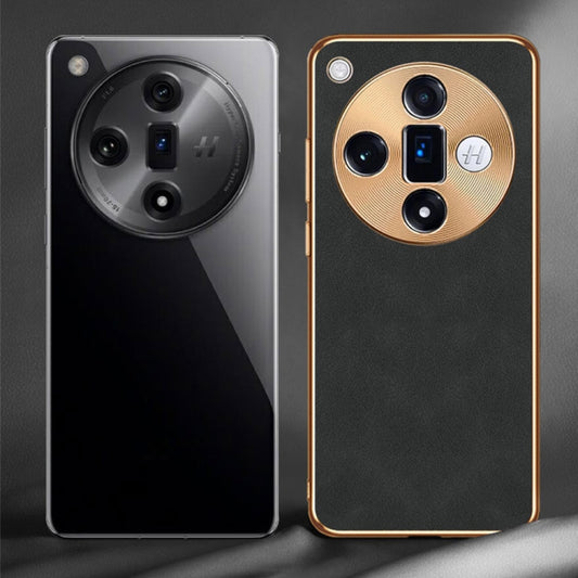 For OPPO Reno11 Global Electroplating Lambskin Leather Phone Case(Green) by buy2fix