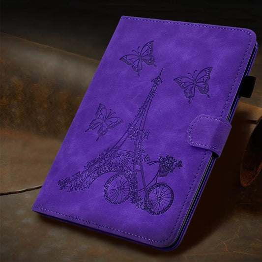 For iPad Pro 11 2025 / 2024 Tower Embossed Leather Smart Tablet Case(Purple) by buy2fix