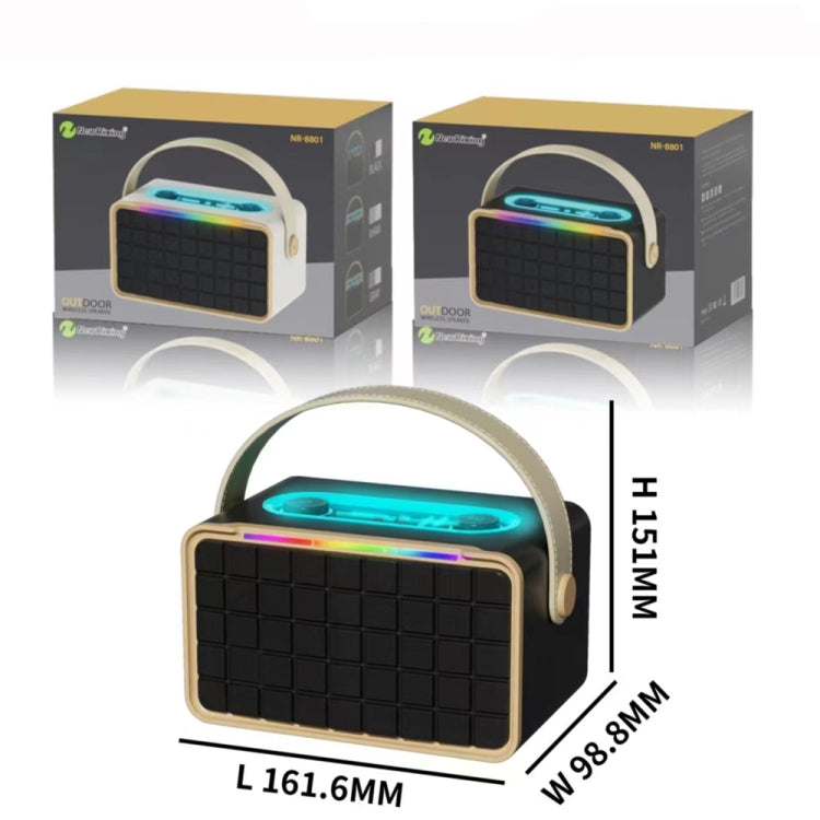 NewRixing NR8801 15W Portable Outdoor Bluetooth Speaker TWS Stereo Speaker(Black) by NewRixing