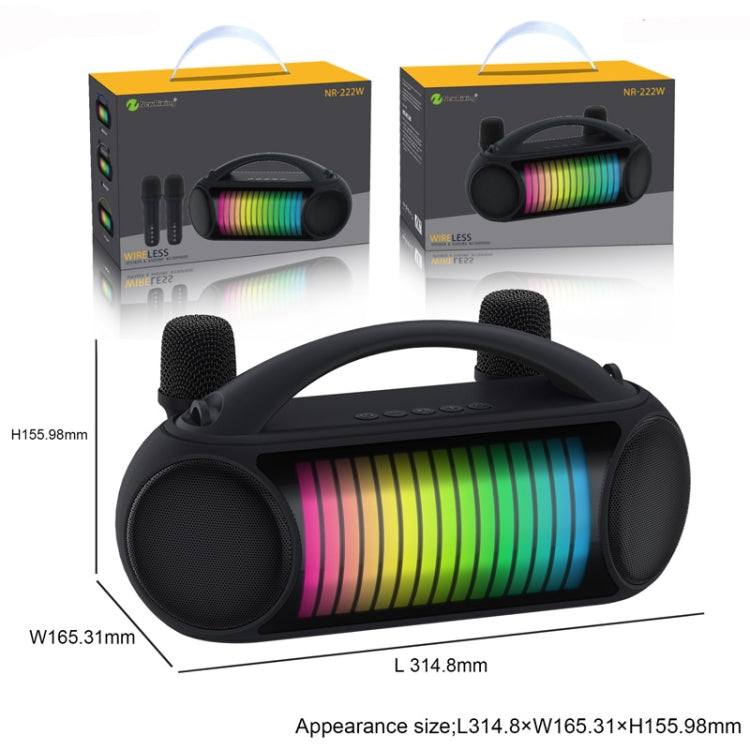 NewRixing NR-222 Portable Outdoor Dual Mic Colorful Wireless Bluetooth Speaker(Blue) by NewRixing