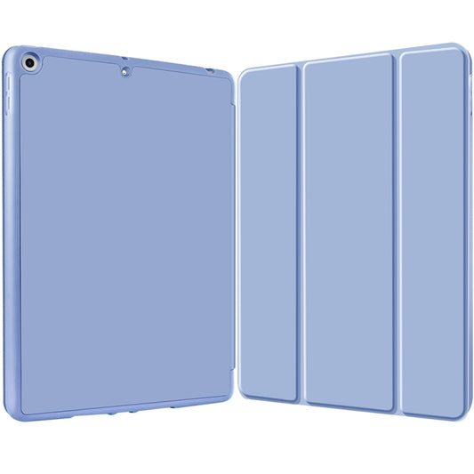 For iPad 10.2 2021 / 2020 / 2019 3-fold TPU Smart Leather Tablet Case with Pen Slot(Ice Blue) - iPad 10.2 Cases by buy2fix | Online Shopping UK | buy2fix