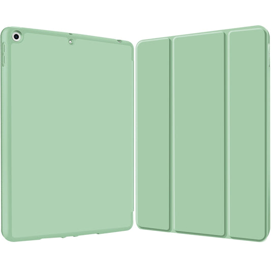 For iPad 10.2 2021 / 2020 / 2019 3-fold TPU Smart Leather Tablet Case with Pen Slot(Green) - iPad 10.2 Cases by buy2fix | Online Shopping UK | buy2fix