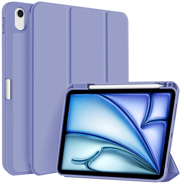 For iPad Air 11 2025 / 2024 3-fold TPU Smart Leather Tablet Case with Pen Slot(Lavender Purple) - iPad Air 11 2025 / 2024 Cases by buy2fix | Online Shopping UK | buy2fix